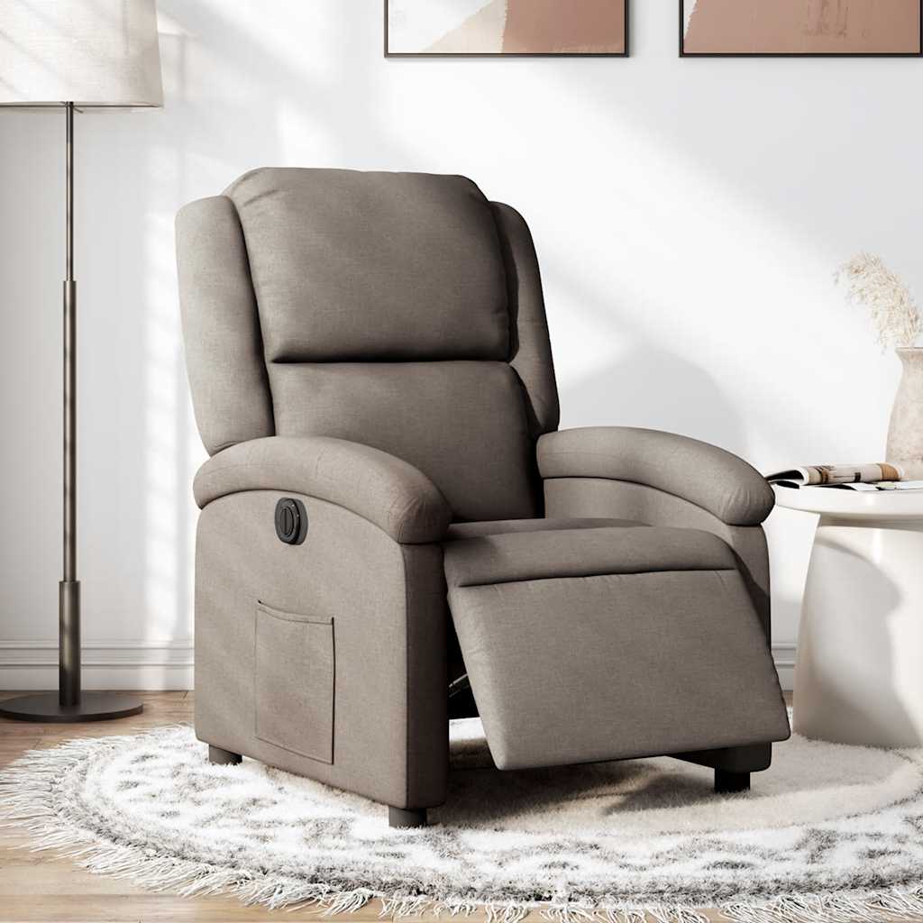 Fauteuil inclinable électrique Taupe Tissu - XIOS