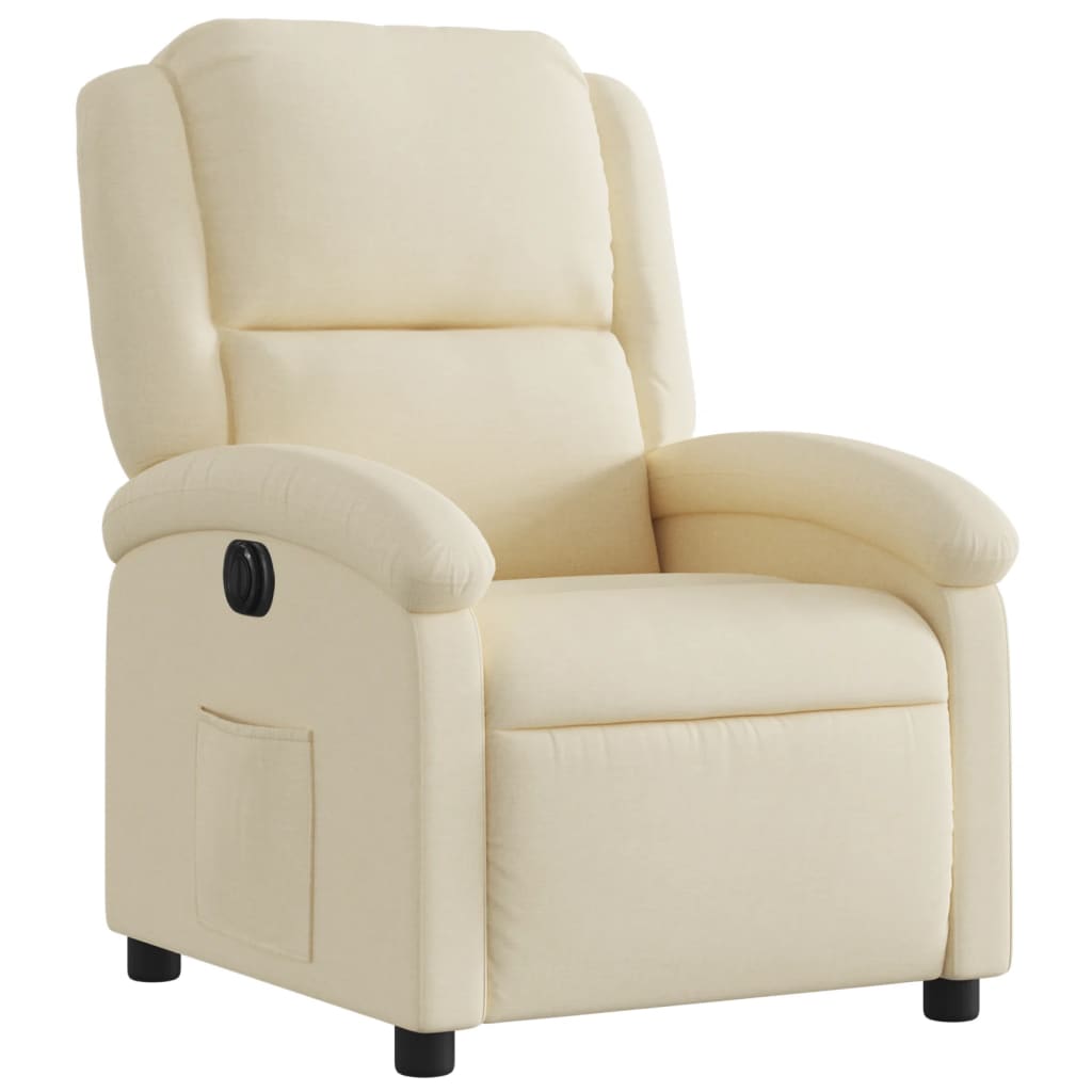 Fauteuil inclinable électrique Crème Tissu - XIOS