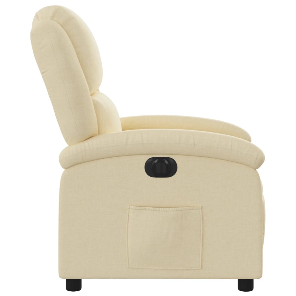 Fauteuil inclinable électrique Crème Tissu