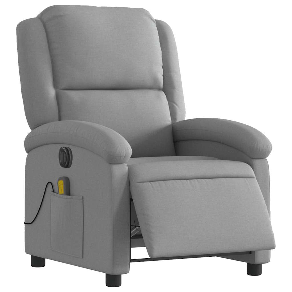 Fauteuil de massage inclinable électrique gris clair tissu - XIOS