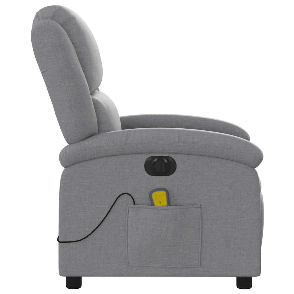 Fauteuil de massage inclinable électrique gris clair tissu - XIOS