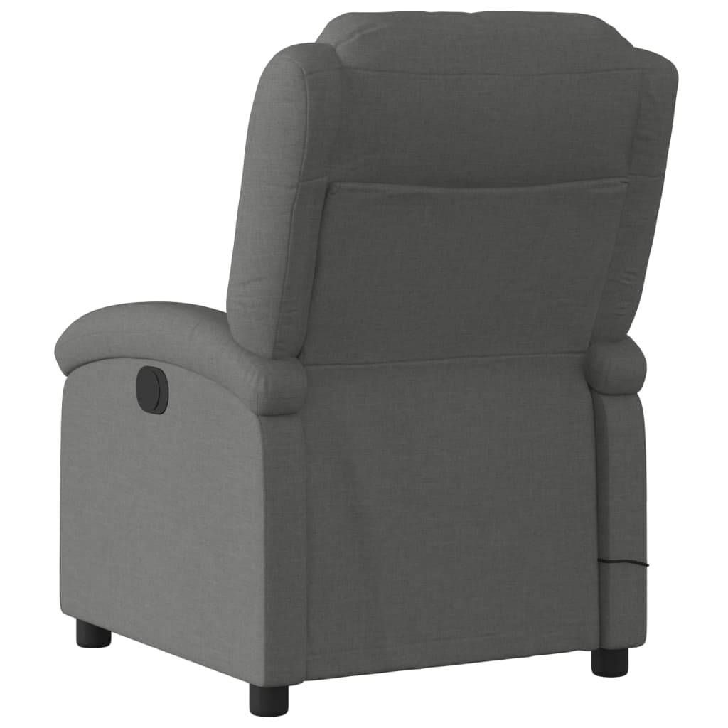 Fauteuil inclinable de massage électrique gris foncé tissu - XIOS