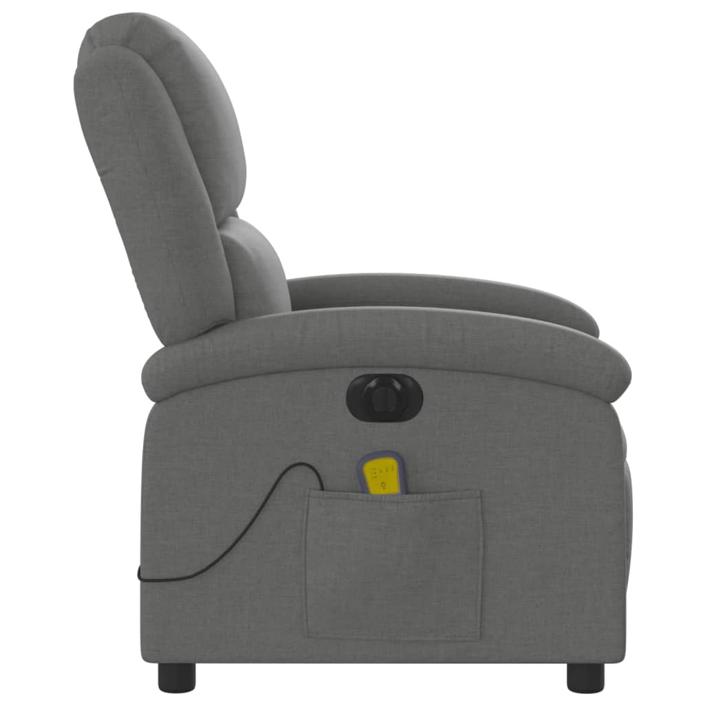 Fauteuil inclinable de massage électrique gris foncé tissu - XIOS