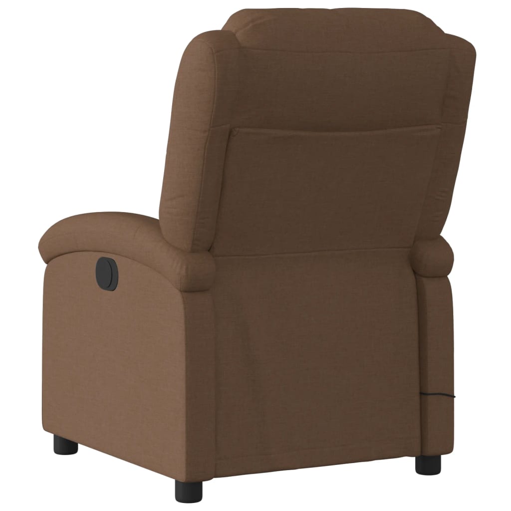 Fauteuil inclinable de massage électrique marron tissu - XIOS