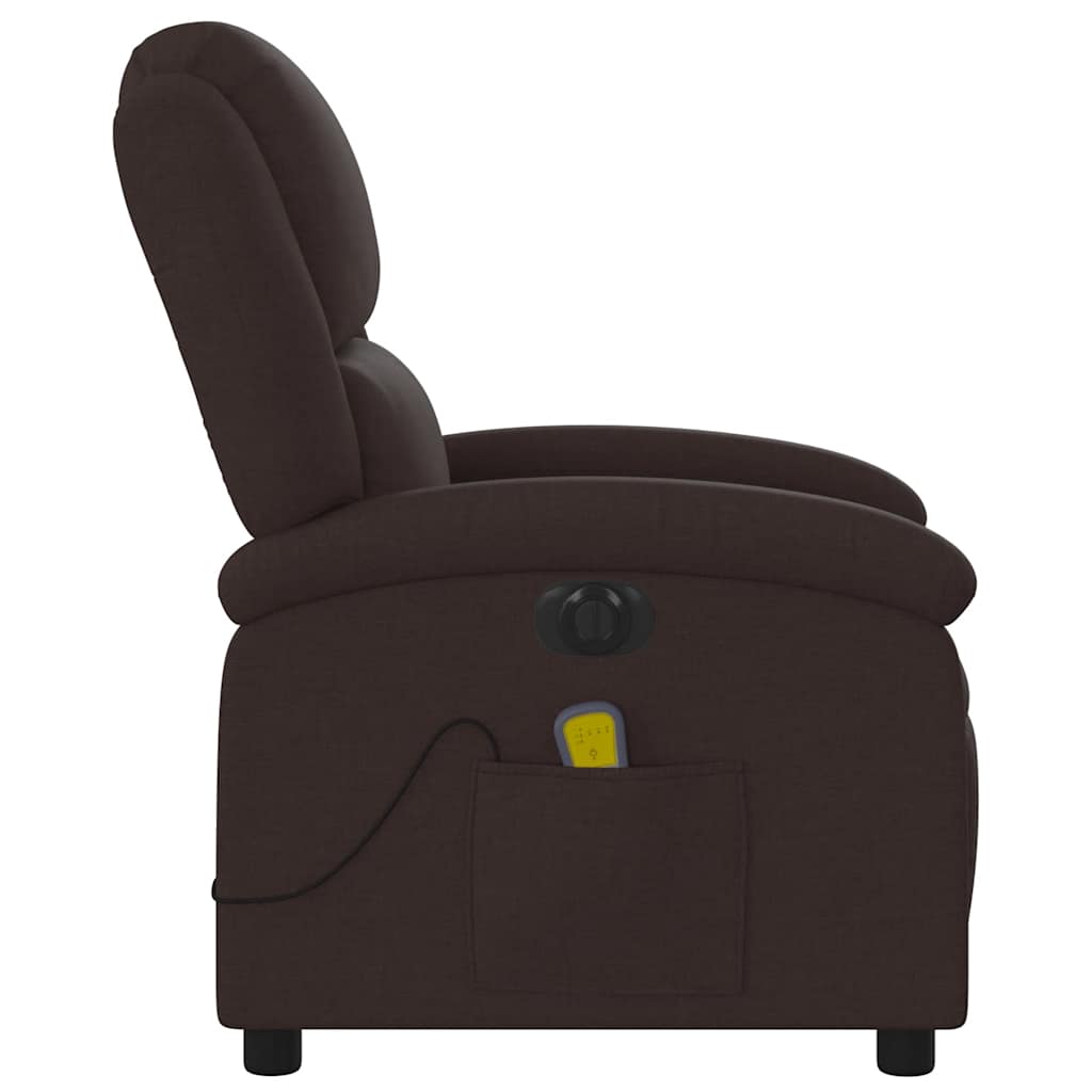 Fauteuil de massage inclinable électrique Marron foncé Tissu - XIOS