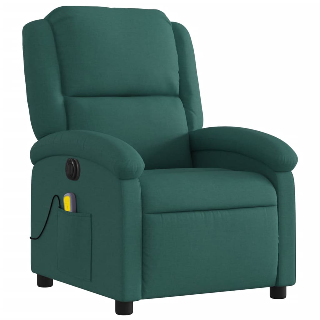 Fauteuil de massage inclinable électrique Vert foncé Tissu - XIOS