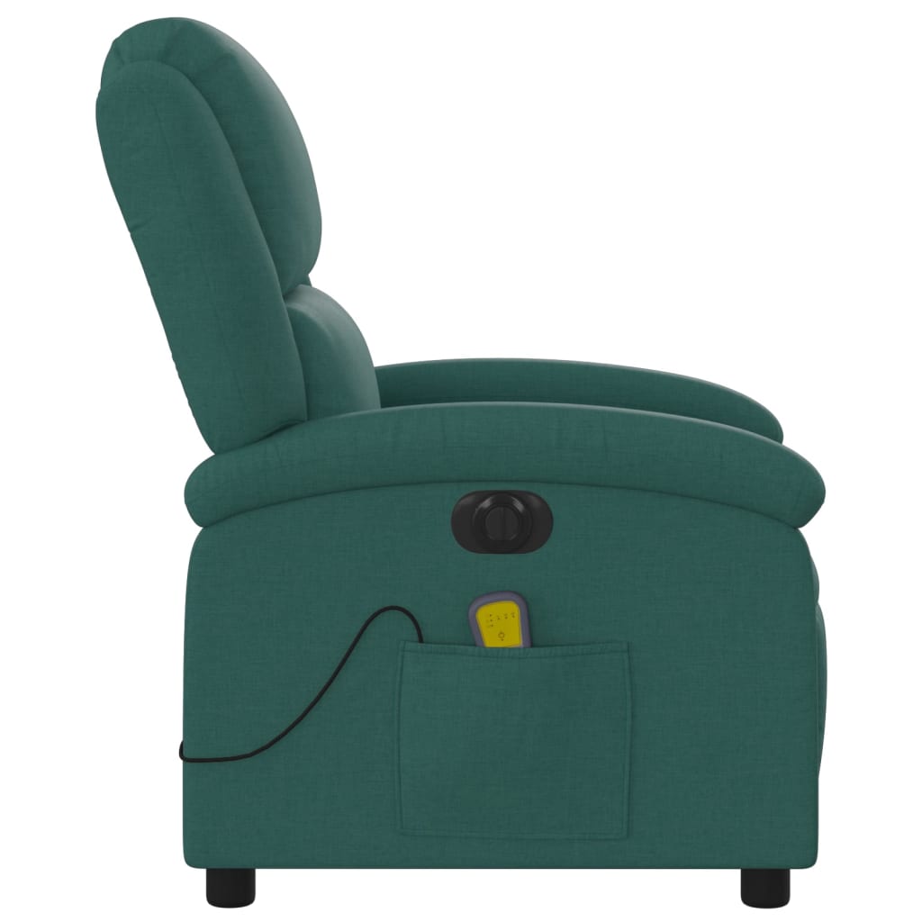 Fauteuil de massage inclinable électrique Vert foncé Tissu - XIOS