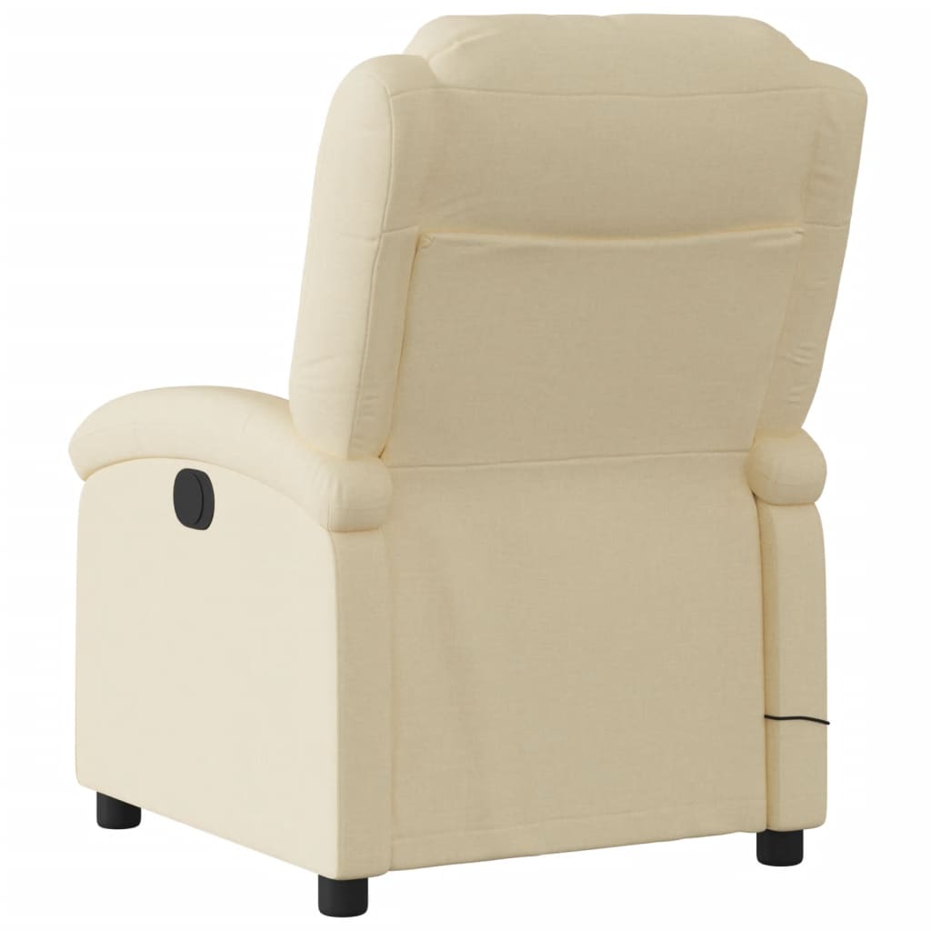 Fauteuil inclinable de massage électrique crème tissu - XIOS