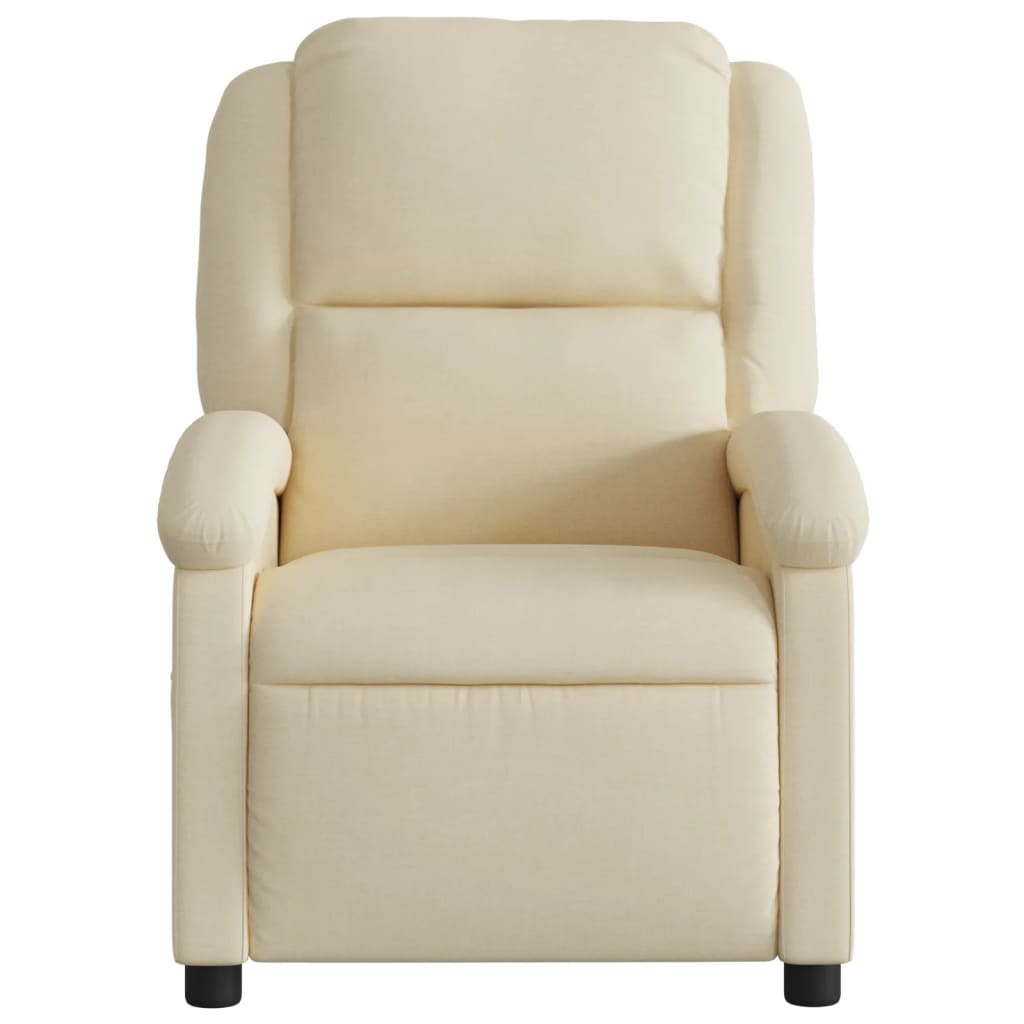 Fauteuil inclinable de massage électrique crème tissu - XIOS