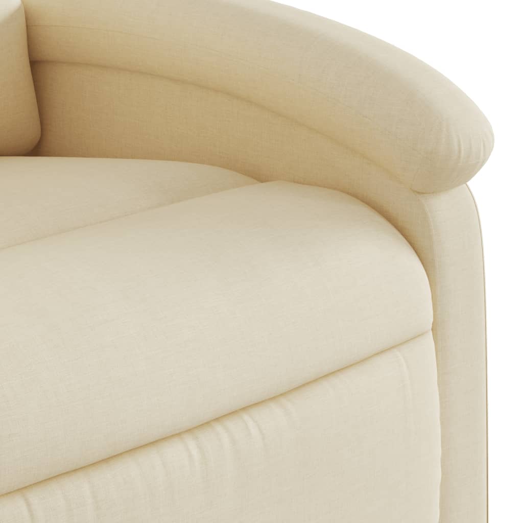 Fauteuil inclinable de massage électrique crème tissu - XIOS