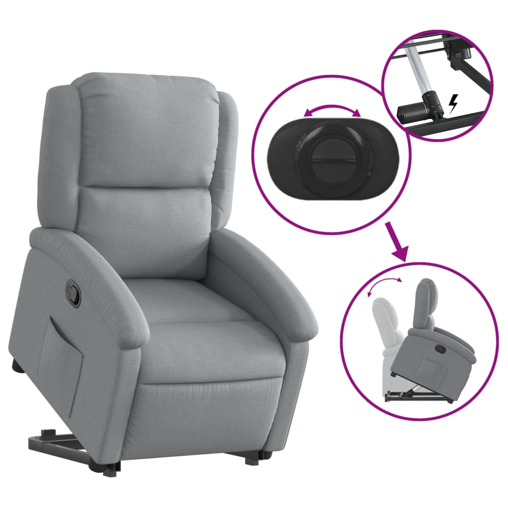 Fauteuil inclinable Gris clair Tissu