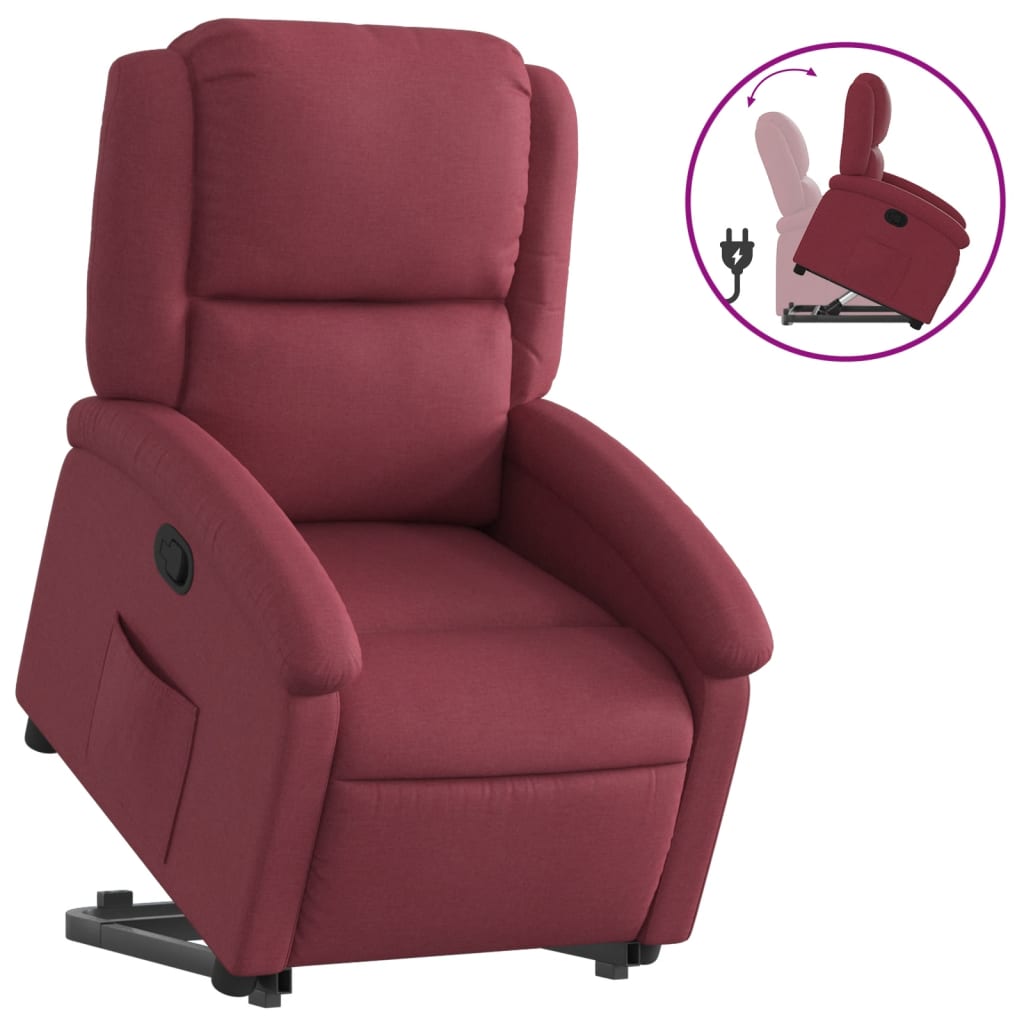Fauteuil inclinable rouge bordeaux tissu - XIOS