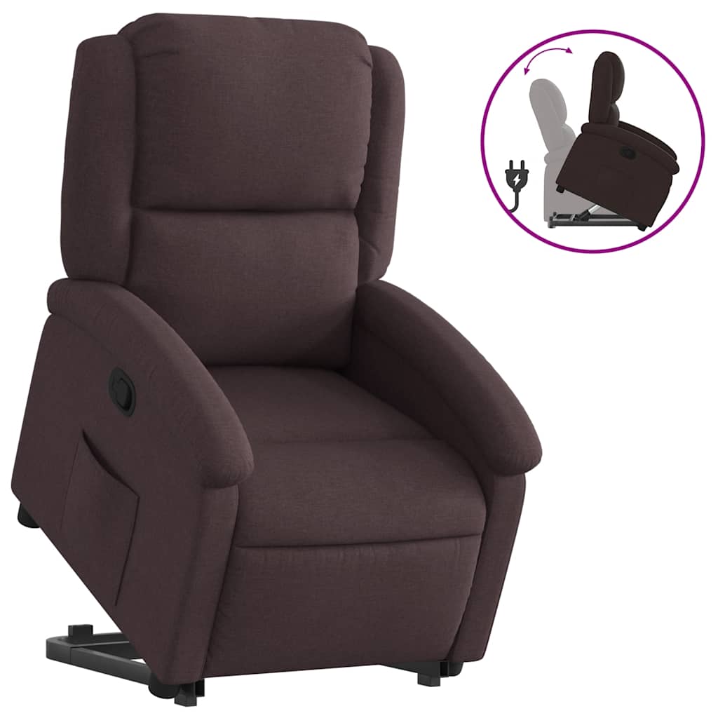 Fauteuil inclinable marron foncé tissu - XIOS
