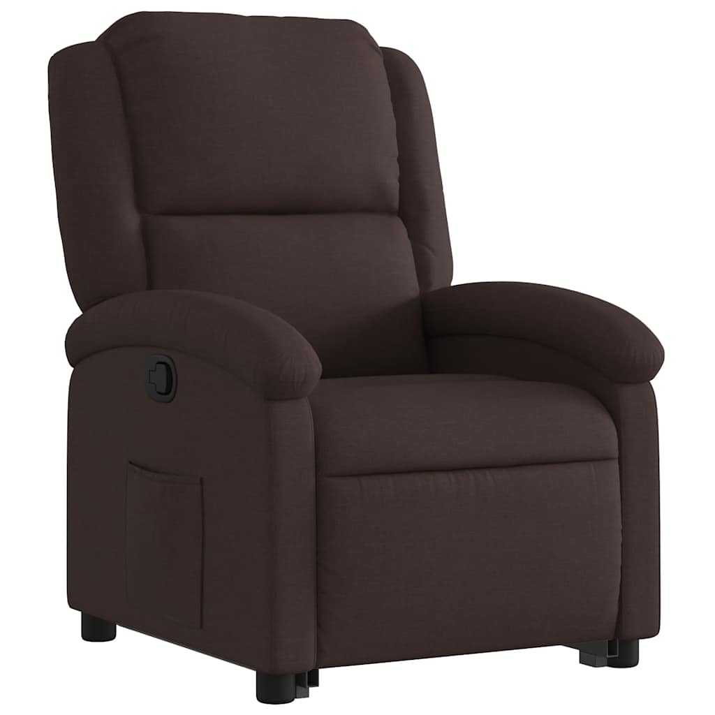 Fauteuil inclinable marron foncé tissu - XIOS