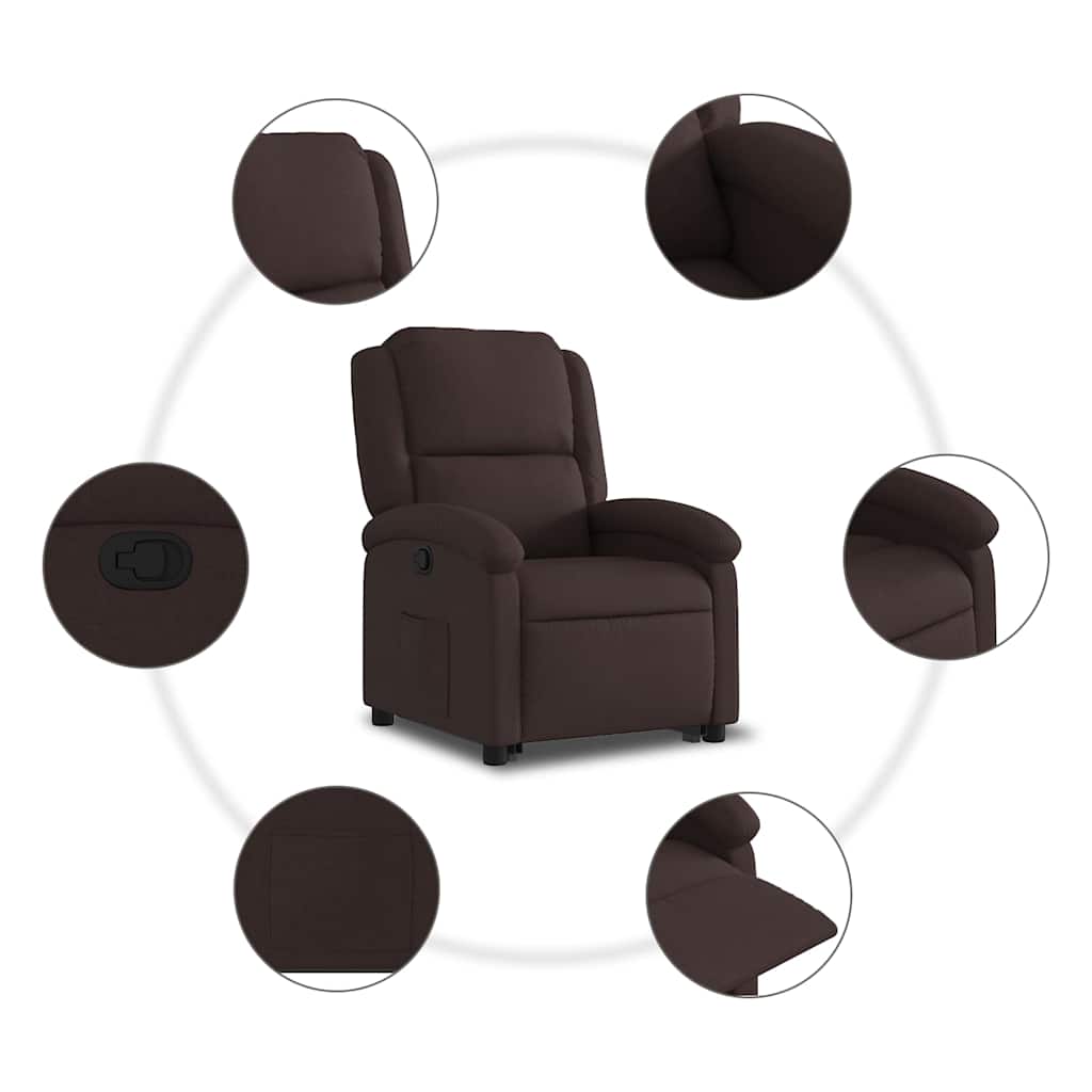 Fauteuil inclinable marron foncé tissu - XIOS