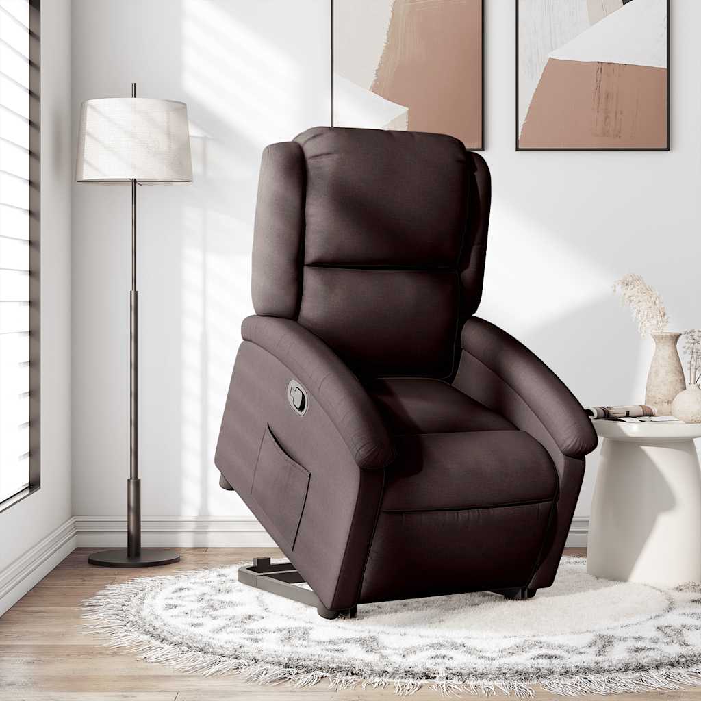 Fauteuil inclinable marron foncé tissu