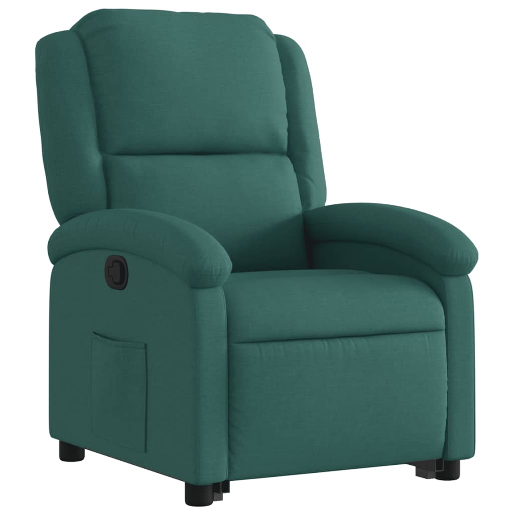 Fauteuil inclinable vert foncé tissu - XIOS