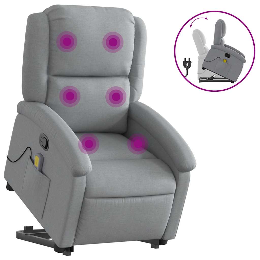 Fauteuil de massage inclinable Gris clair Tissu