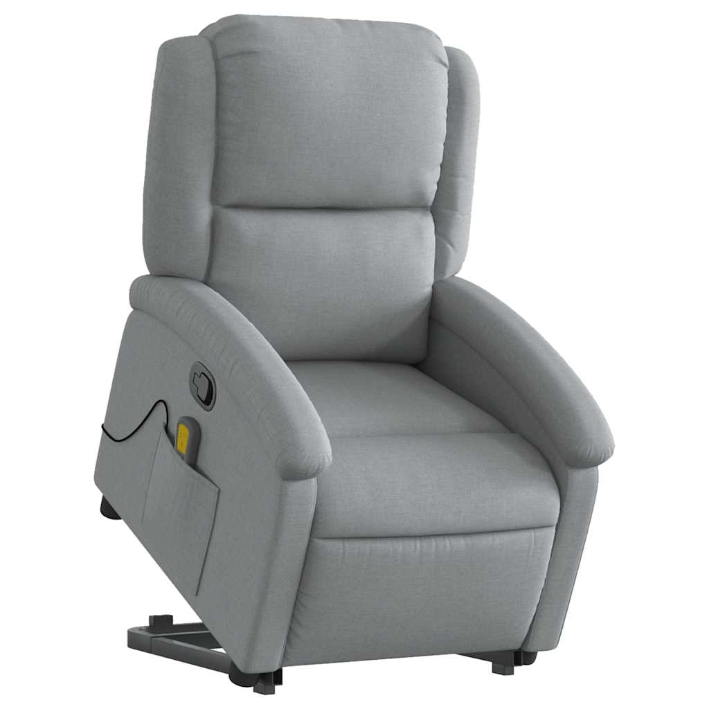 Fauteuil de massage inclinable Gris clair Tissu