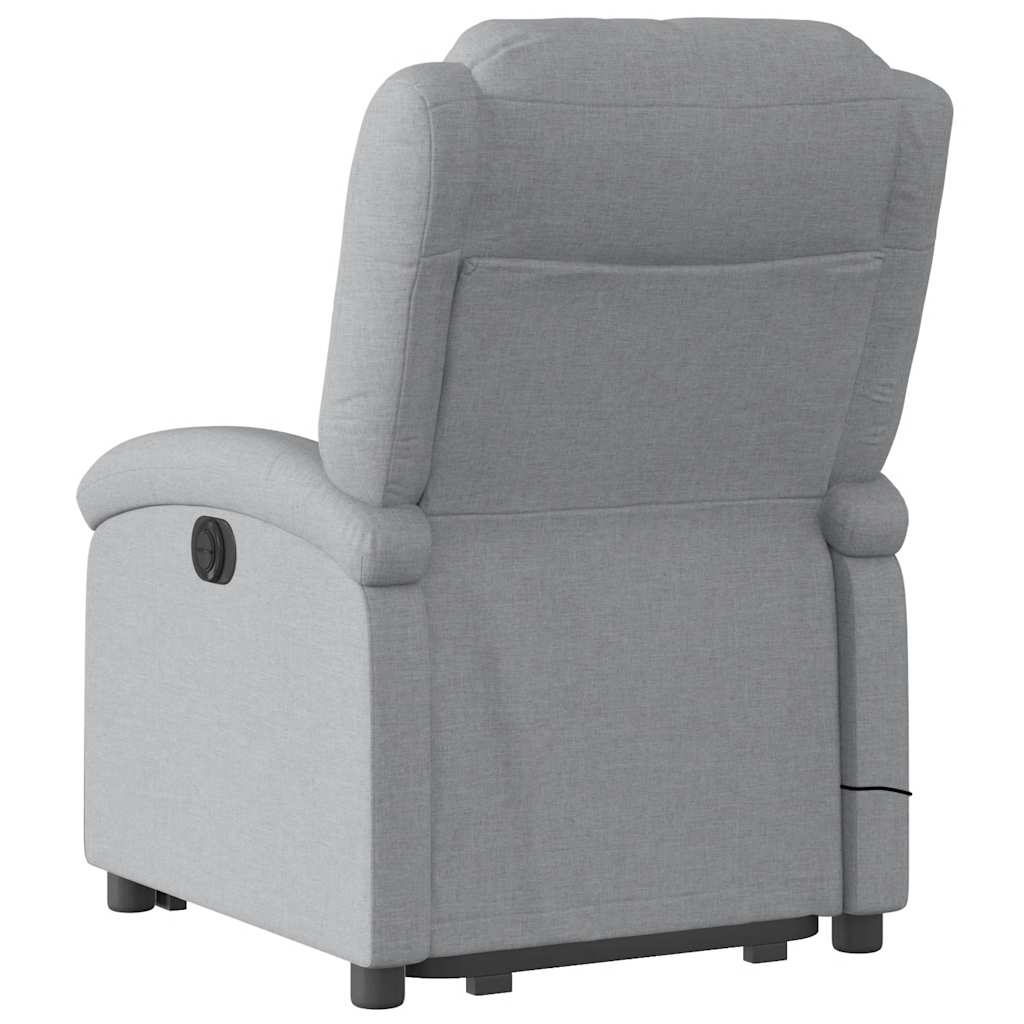 Fauteuil de massage inclinable Gris clair Tissu