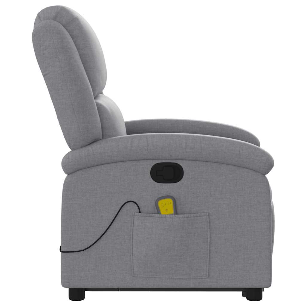 Fauteuil de massage inclinable Gris clair Tissu