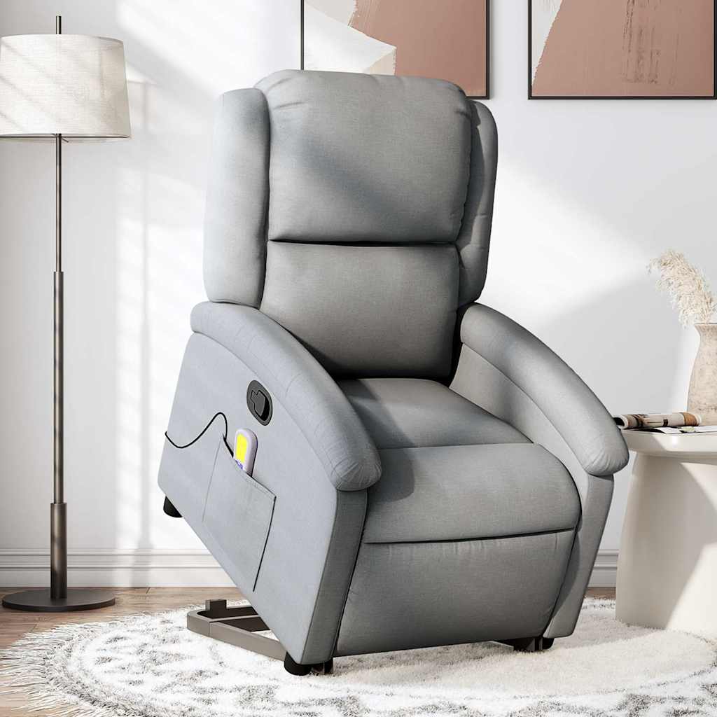 Fauteuil de massage inclinable Gris clair Tissu - XIOS