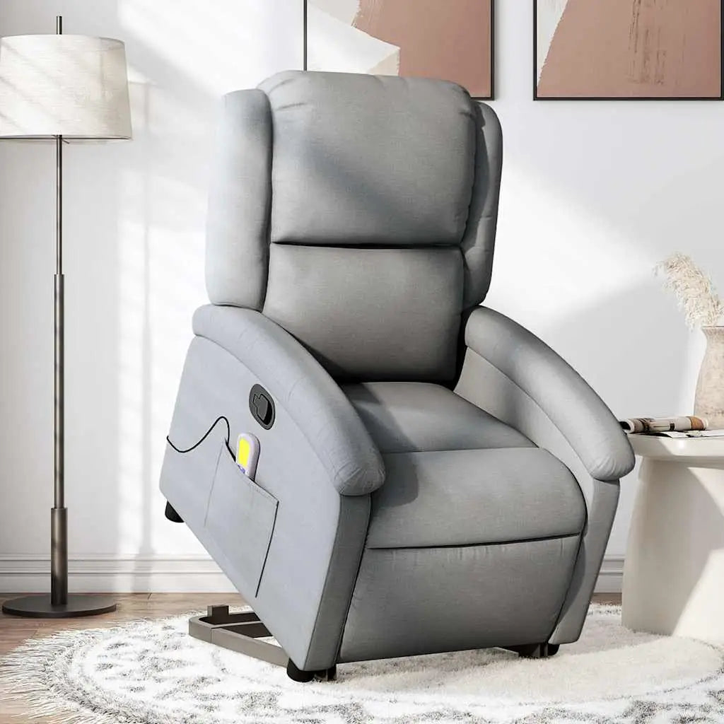 Fauteuil de massage inclinable Gris clair Tissu - XIOS