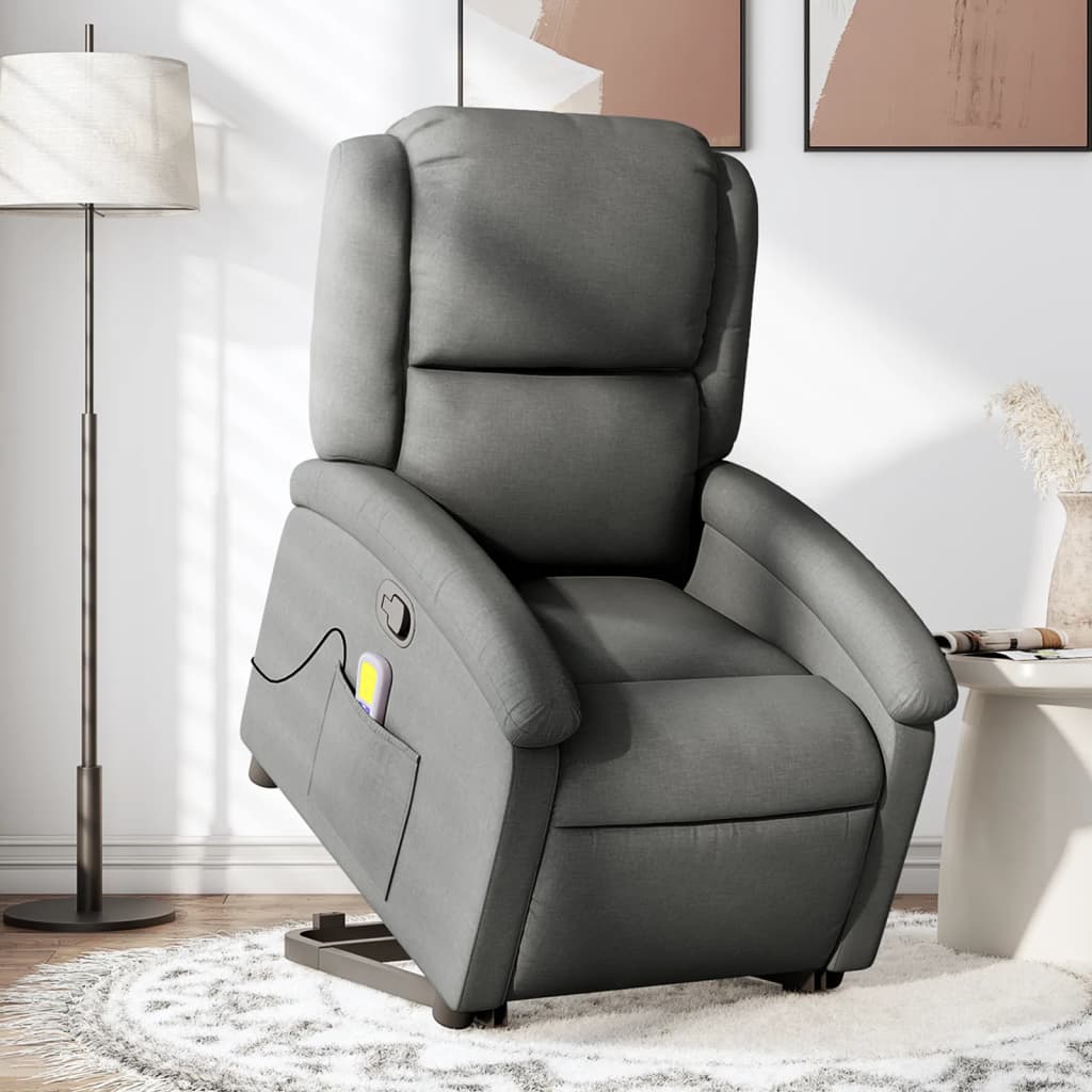 Fauteuil de massage inclinable Gris foncé Tissu - XIOS