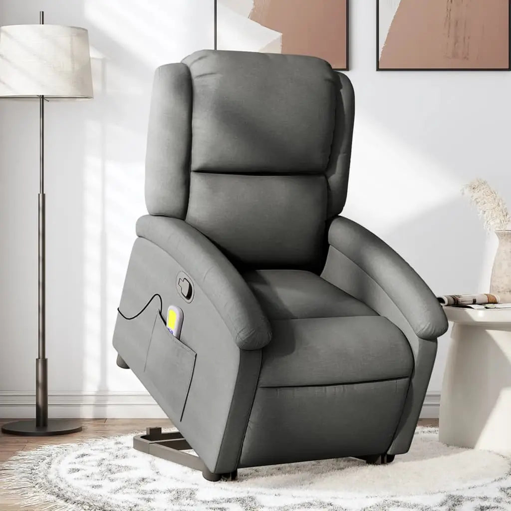 Fauteuil de massage inclinable Gris foncé Tissu - XIOS