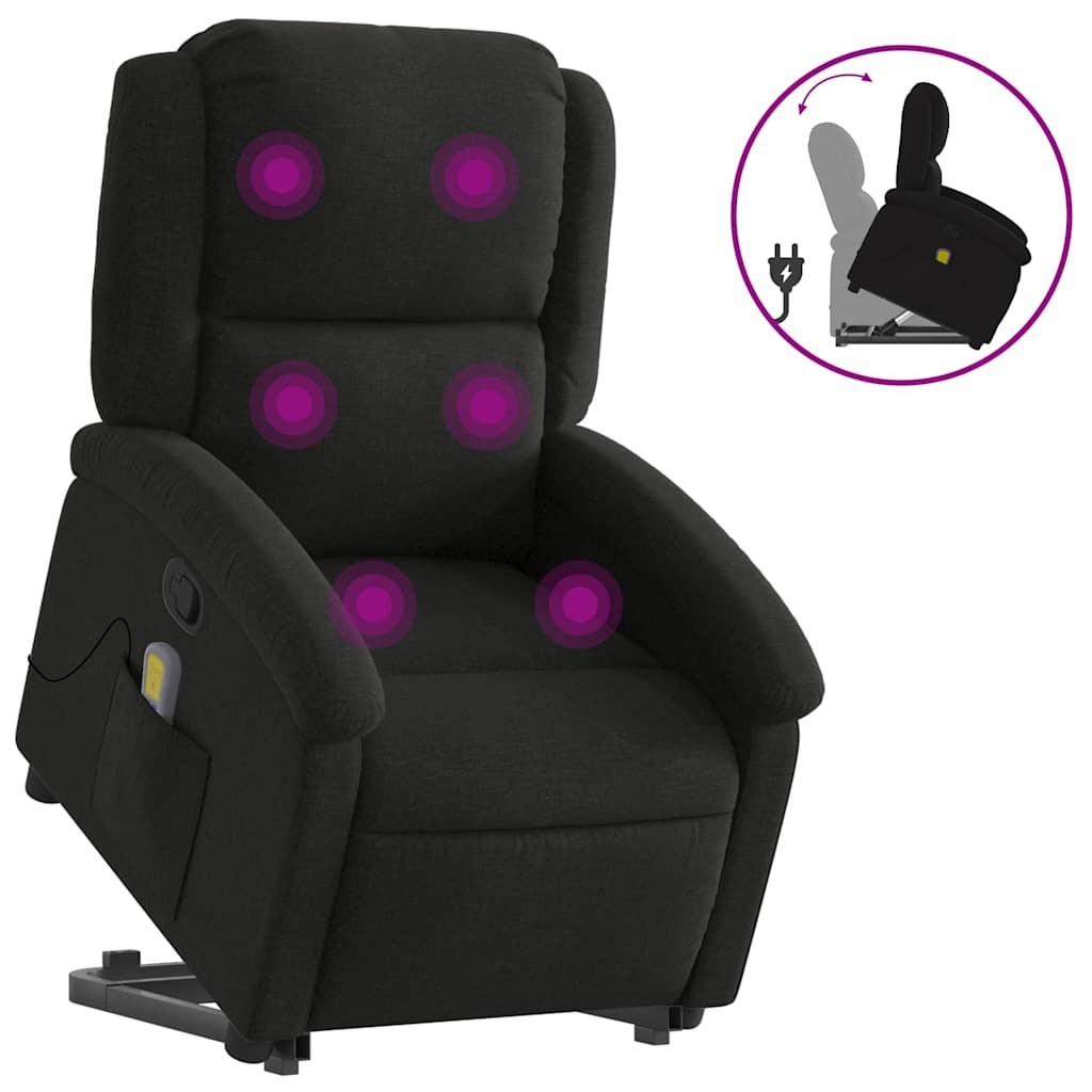Fauteuil de massage inclinable Noir Tissu - XIOS