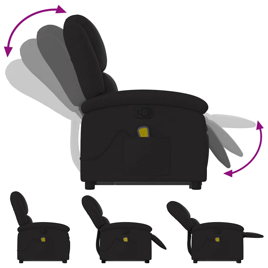 Fauteuil de massage inclinable Noir Tissu - XIOS
