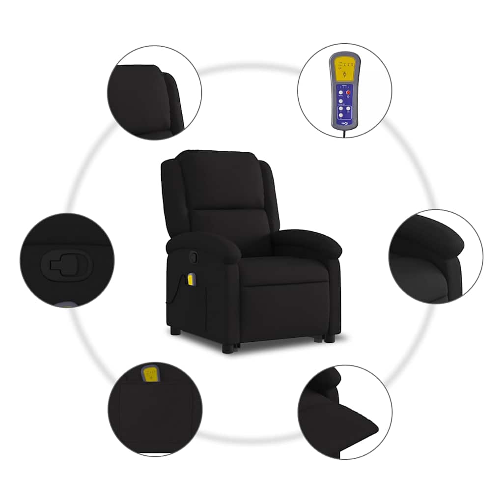 Fauteuil de massage inclinable Noir Tissu - XIOS