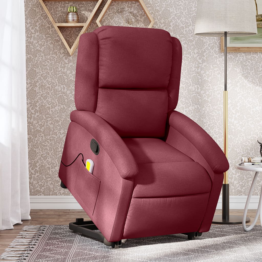 Fauteuil inclinable de massage Rouge bordeaux Tissu - XIOS