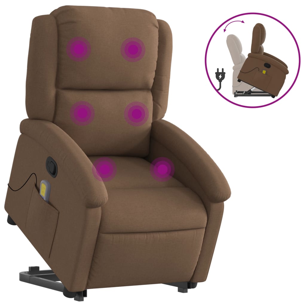 Fauteuil de massage inclinable Marron Tissu - XIOS