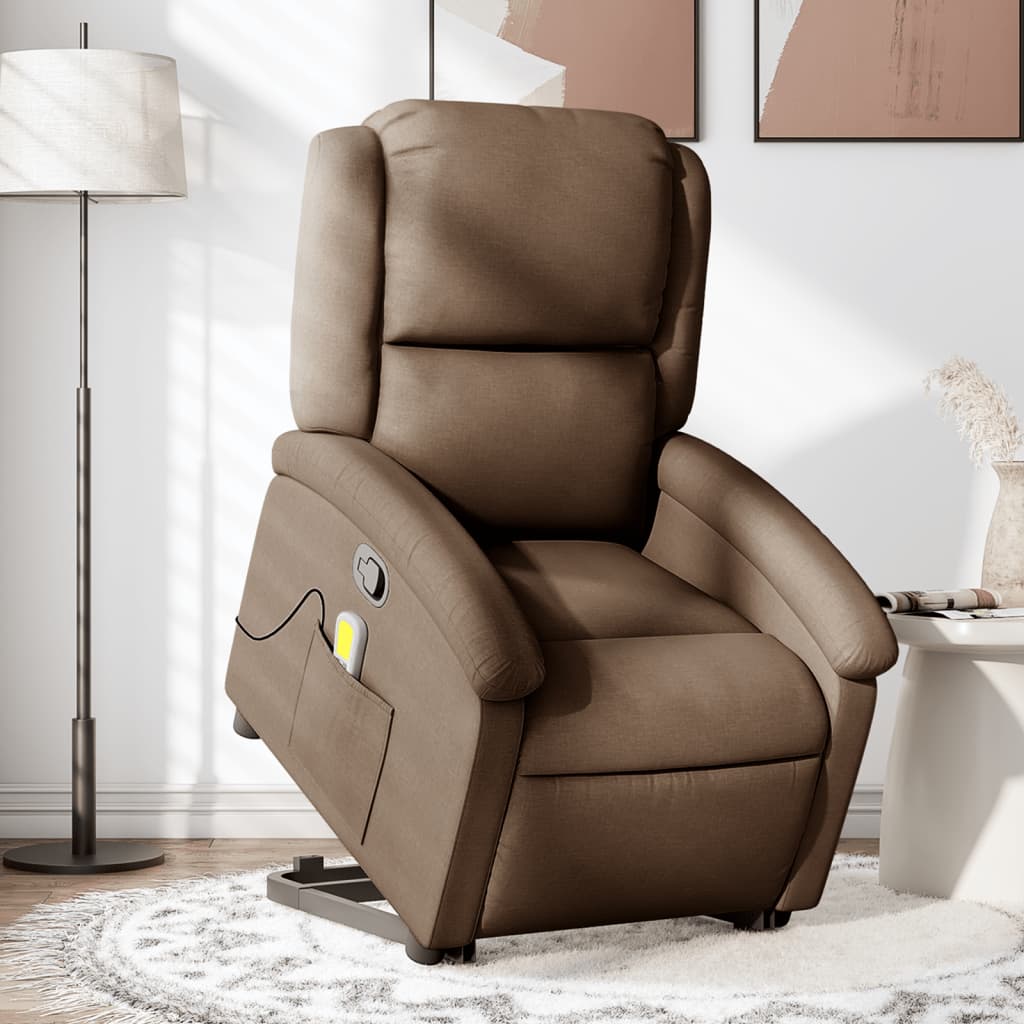 Fauteuil de massage inclinable Marron Tissu