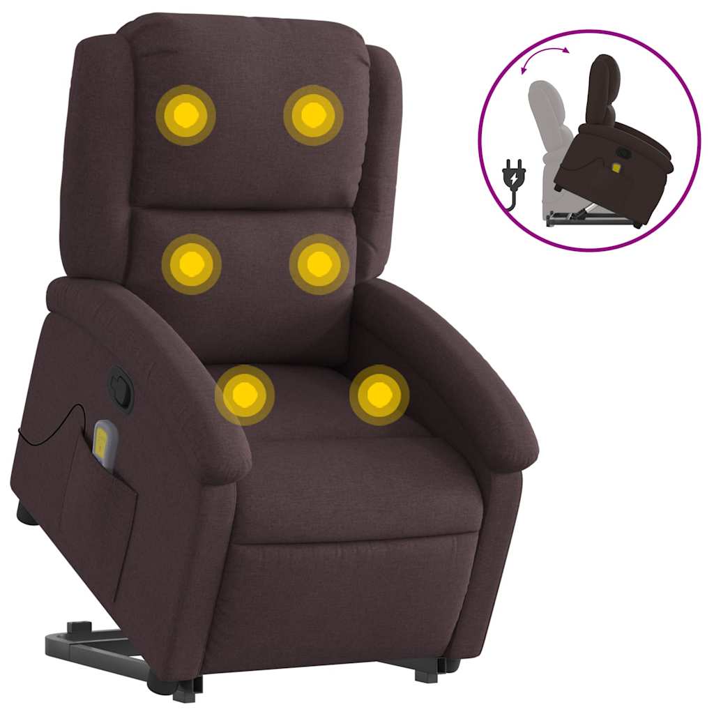 Fauteuil inclinable de massage Marron foncé Tissu - XIOS