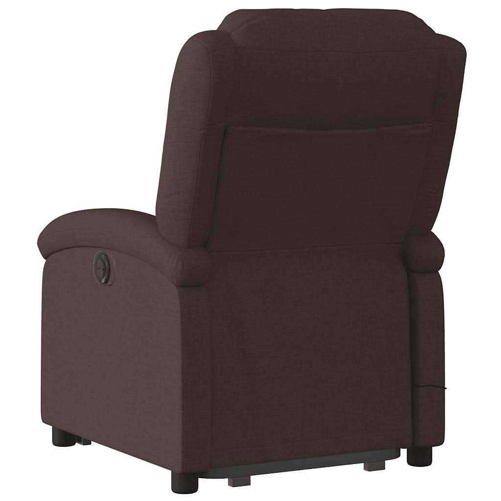 Fauteuil inclinable de massage Marron foncé Tissu