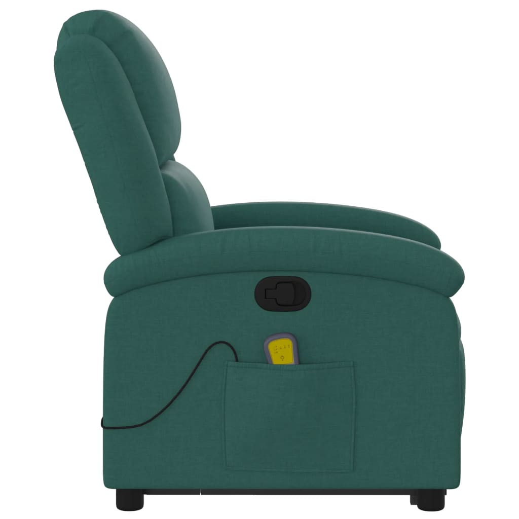 Fauteuil inclinable de massage Vert foncé Tissu - XIOS