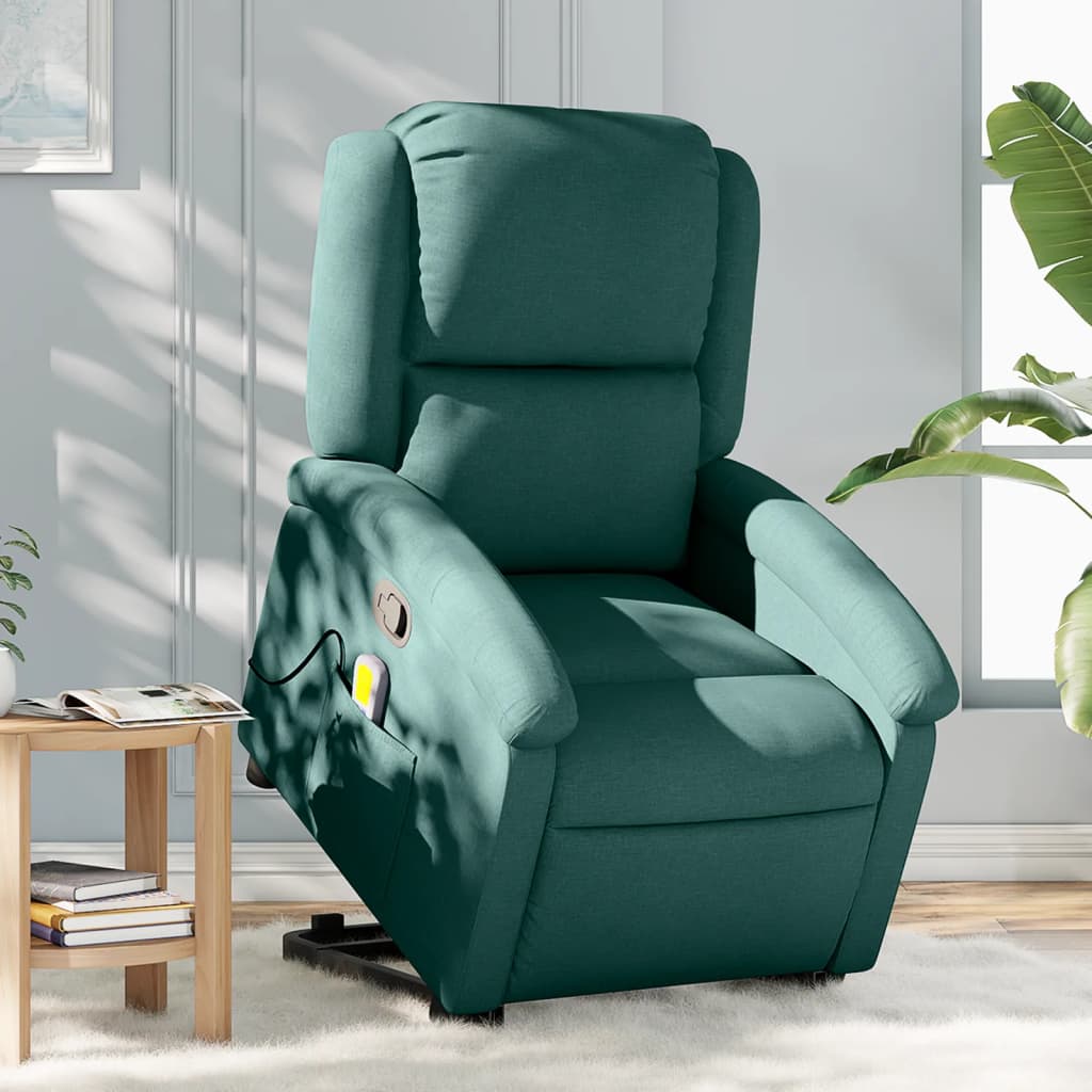 Fauteuil inclinable de massage Vert foncé Tissu - XIOS