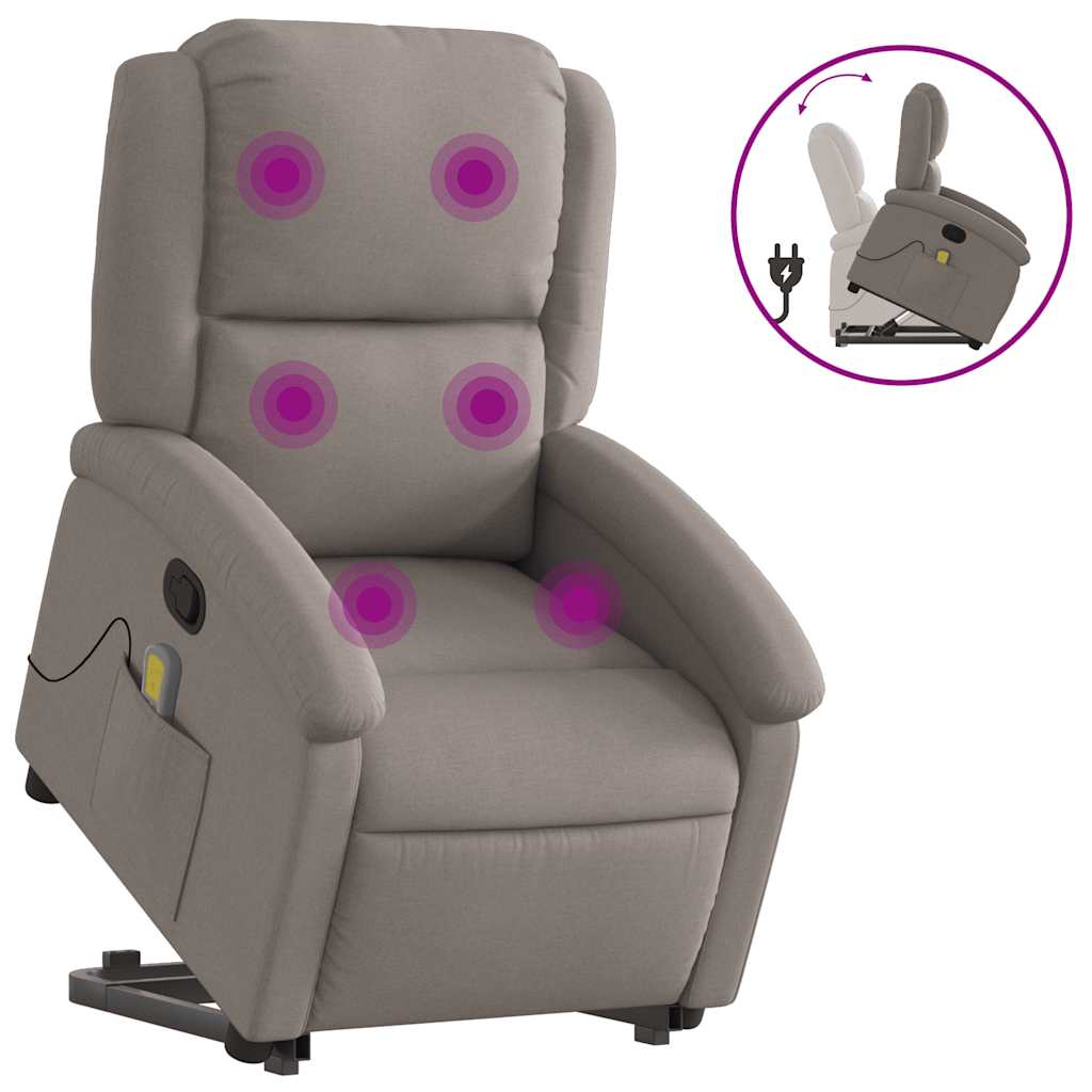 Fauteuil inclinable de massage Taupe Tissu - XIOS