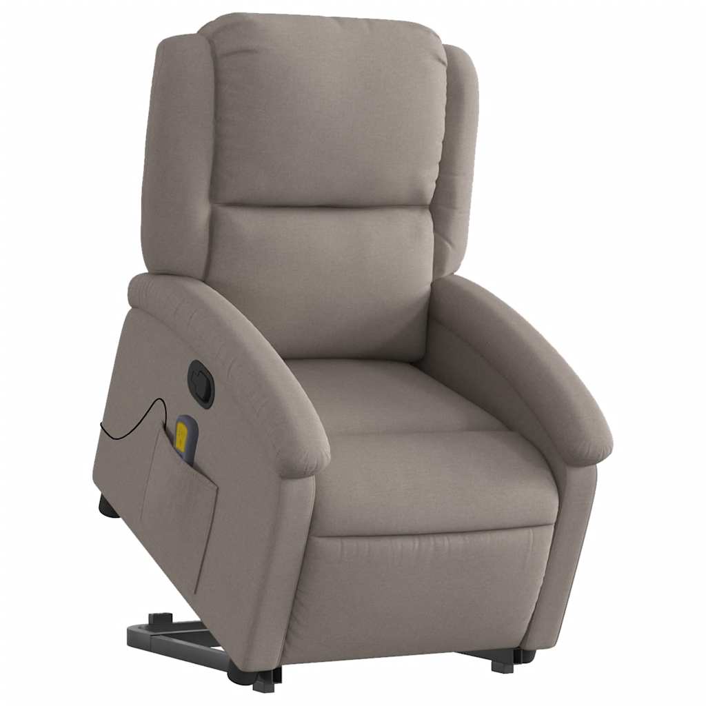 Fauteuil inclinable de massage Taupe Tissu
