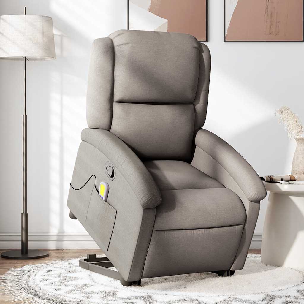Fauteuil inclinable de massage Taupe Tissu - XIOS