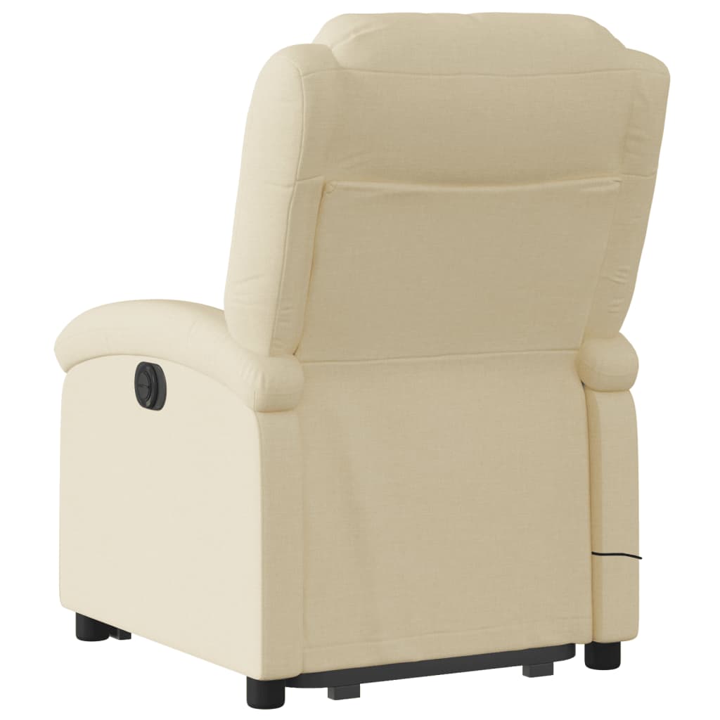 Fauteuil inclinable de massage Crème Tissu