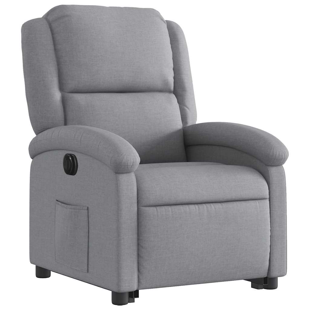 Fauteuil inclinable électrique gris clair tissu - XIOS
