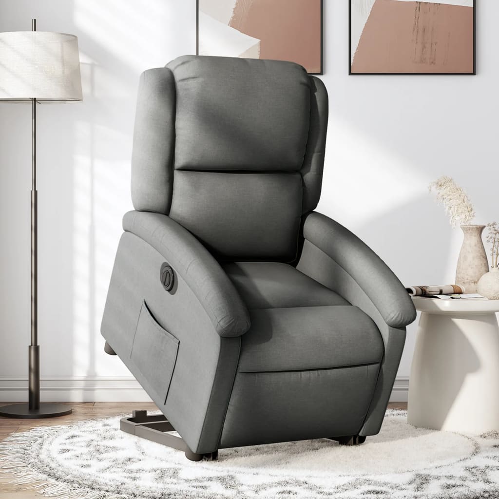 Fauteuil inclinable électrique gris foncé tissu - XIOS