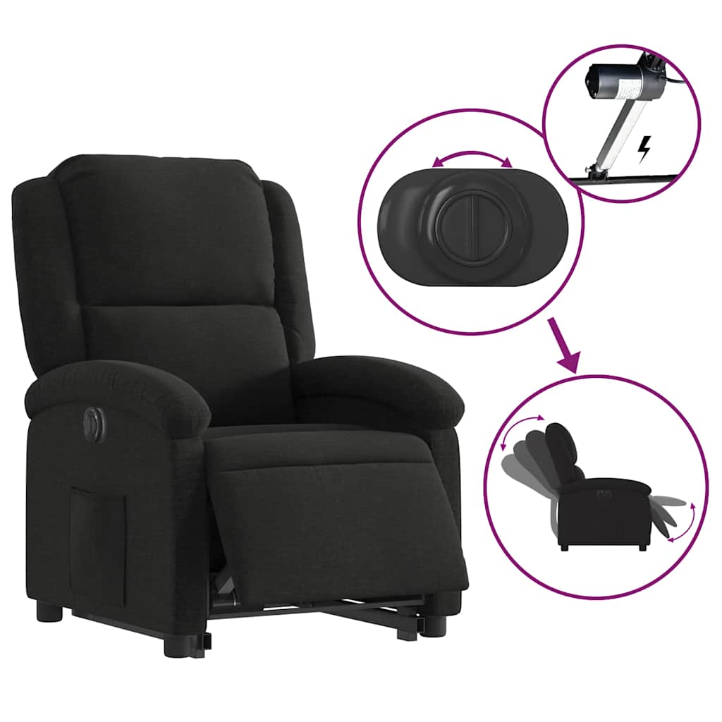 Fauteuil inclinable électrique noir tissu - XIOS