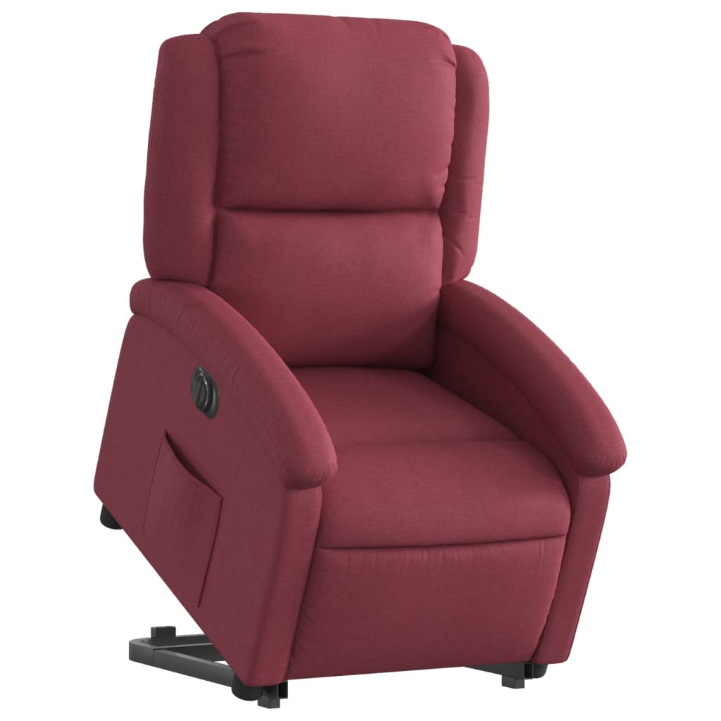 Fauteuil inclinable électrique rouge bordeaux tissu - XIOS