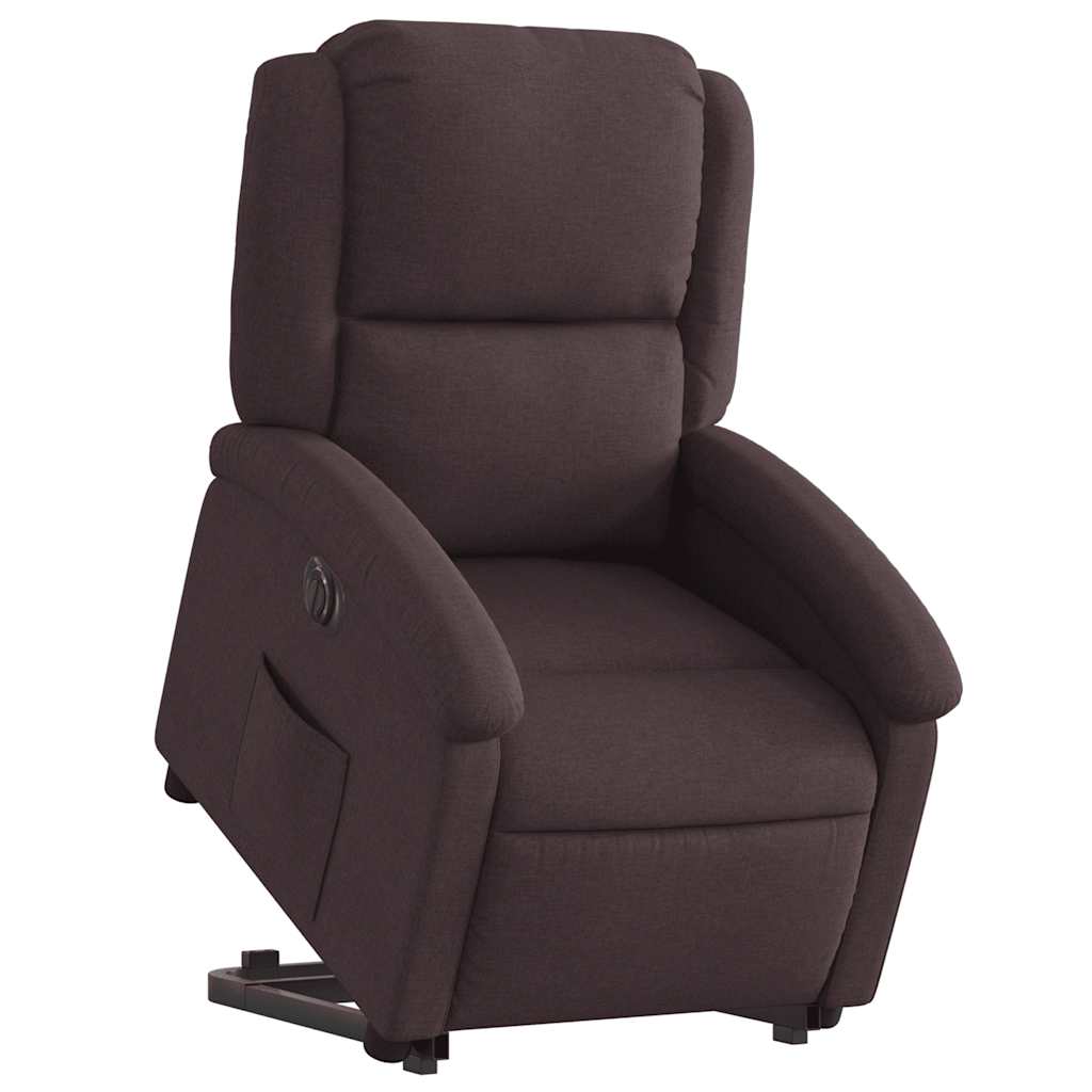 Fauteuil inclinable électrique marron foncé tissu - XIOS