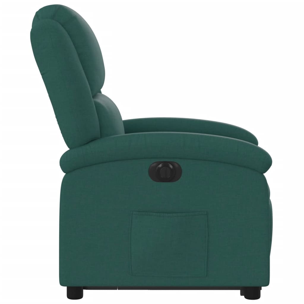 Fauteuil inclinable électrique vert foncé tissu