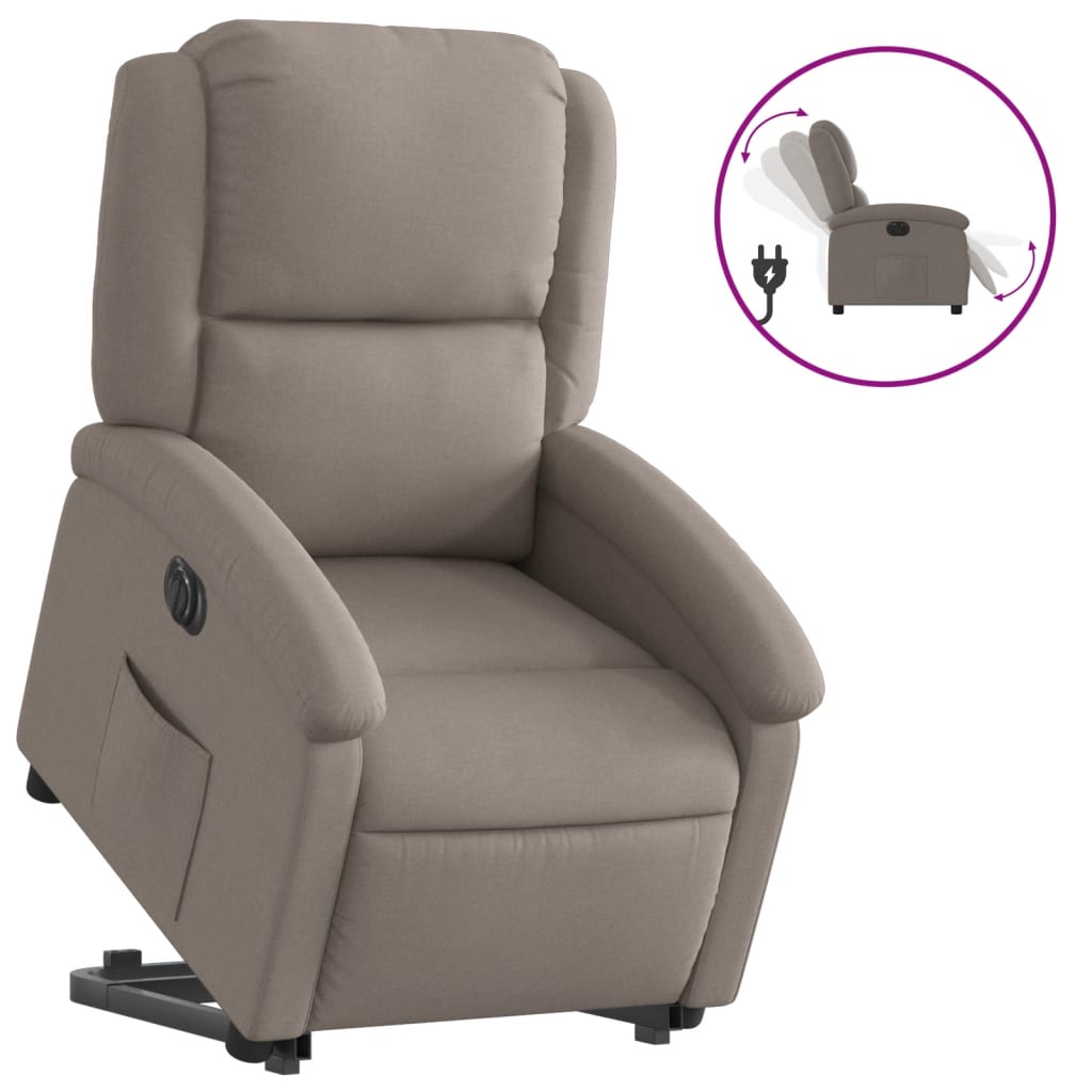 Fauteuil inclinable électrique taupe tissu - XIOS